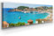 Panorama Leinwand, Port de Soller, Mallorca - als 150x50cm großes XXL Leinwandbild. Wandbild als Hintergrund und Deko für Wohnzimmer & Schlafzimmer. Aufgespannt auf 2cm Holzrahmen