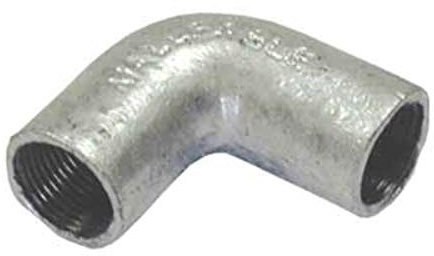 Niglon 20MM Galvanised Conduit Solid Elbow for use with Electrical Conduit Systems 1,5,10,20 (1)