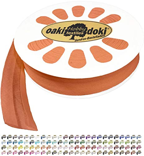 Sandras-Bastelladen 20m Schrägband/Einfassband Baumwolle Uni gefalzt Breite 20mm 659-Lachsorange