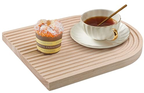 Enkrio Bandejas de madera para servir, bandejas decorativas para mesa de café, platos de pan de forma ovalada para ensalada de frutas, platos de comida vegetal, tablas de charcutería