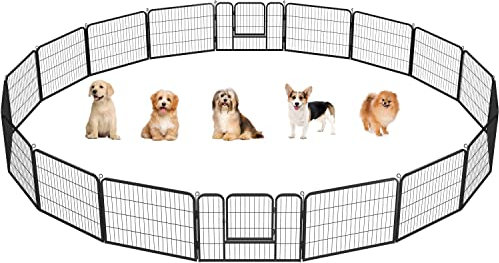 Yaheetech Lightweight Dog Playpen, 18 Panel 60cm Dog Fence Pet Exercise Pen Portable Puppy Play Pen Suitable for RV/Camping