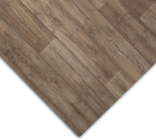 KARAT Revêtement de Sol en Vinyle Effet Bois - Carreaux de Sol en PVC - Antidérapant Imperméable - pour Cuisine Salon Salle de Bain - sans phtalates,200x400 cm, CV Atlantic | Chêne Antique 606M