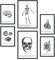 Nacnic-Set von 6 Organen und Knochenplakaten. Sammlung von Platten mit ästhetischer Collage für Innendekoration. Größen A3 und A4. Rahmenlos