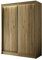 ALTDECOR Kleiderschrank mit furnierten Schiebetüren, kugelgelagerte Führungsschienen und Aluminium-Leisten - BEROG - 200 cm Eiche Craft