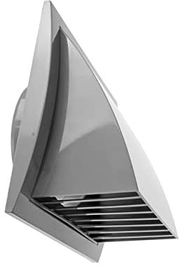 Ventilación de campana de escape de 150 mm con cubierta de lluvia, gris, cubierta de ventilación de aire interior y exterior, cubierta de conducto de ventilación de escape HVAC 190 x 190mm