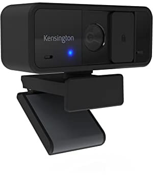 Kensington W1050 Webcam Grandangolare 1080p per Computer con Messa a Fuoco Fissa, Microfono Integrato con Riduzione del Rumore, Campo Visivo di 95 °, Adatta a Presentazioni e Videoconferenze