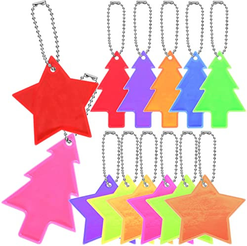 BESPORTBLE 13 STK Ornament Rucksack-Taschen-anhänger Anhänger Schulranzen Laufender Sicherheitsanhänger Reflektierendes Etikett Pentagramm PVC Reflektierendes Gitter Kind Reflektor