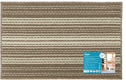 JVL Hubble Machine Washable Latex Backed Doormat, 50x80cm, Caramel