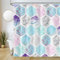 Uiiooazy Duschvorhang Marmor Optik, Duschvorhang Rosa Grau Geometrisches Duschvorhäng Anti Schimmel Wasserdicht Polyester Stoff Waschbar Blickdicht Bad Vorhang mit 12 Haken für Badezimmer 240Bx180Hcm