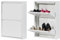 Atahome Olympos 2-Drawer Modern Slim Metal Shoe Cabinet for hallway, wall mounted thin flip down Shoe Rack Storage Organiser Shoe cupboard 2 Tier Indoor Outdoor (White)