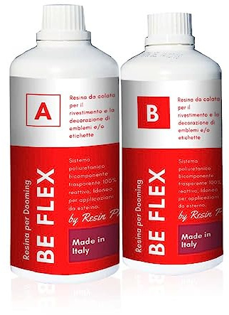 Resin Pro BeFlex Transparentes Doming-Harz, Kratzfestes, Zweikomponenten-Gießharz zum Beschichten und Dekorieren von Emblemen und Etiketten, Polyurethanharz (200 g)