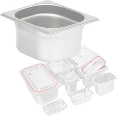 Mahlzeit GN Behälter 1/6 | Höhe 100 mm | Verschiedene Größen verfügbar | Edelstahl Gastronomiebehälter | Gastronorm Behälter, Gastronormbehälter, Wärmebehälter für Chafing Dishes