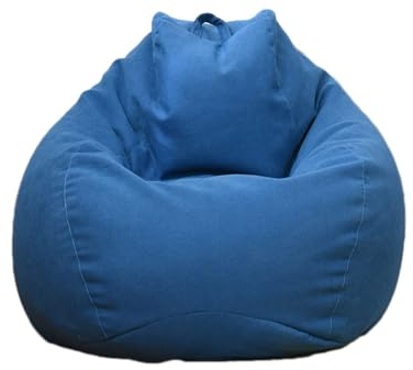 WWQQKJ Puf Puf Silla Niños Y Adultos Funda De Puf for Decoración De Sala De Estar Dormitorio Jardín Salón Balcón, Sin Relleno (Color : BLU Navy, Size : 70x80cm)
