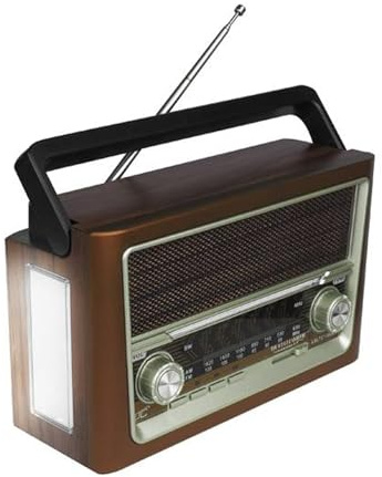 LTC Elma 118UBT Tragbares Radio mit Teleskopantenne und Bluetooth-Konnektivität, Retro-Radio, FM/AM/SW, USB