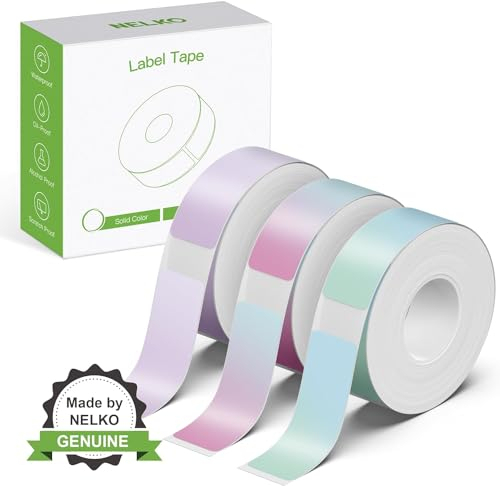 NELKO Label Stickers, Transparent Labels, Compatible with P21, Thermal Roll Paper, Tape, Roll Paper, Stickers, 0.5 x 1.6 inches (14 x 40 mm), 180 Sheets/Roll, 3 Rolls Sternenhimmel