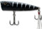 LMAB Topwater Köder Splash Vibe 70F, 7 cm Popper Angeln, bleifrei, Popper Angelköder, Oberflächen Wobbler, Oberflächenköder Hecht, Plopper Angeln, Barsch, Rapfen Köder (Black Tiger)