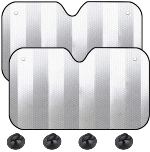 2 Parasol Coche Delantero con Ventosas 140x70 - Parasol Luna de Coche Delantero con Ventosa Plegable Universal – Parasoles de Playa Máxima Proteccion - Protector Solar Rayos UV Parabrisas Furgoneta