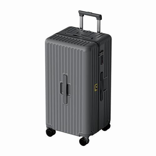 Koffer Trolley, Rollkoffer Reisekoffer Hartschalen 4 Rollen, Spinner Handgepäck,TSA, 100% PC(68cm, 75L,Grau)
