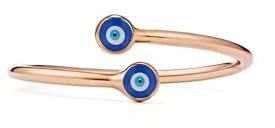 PERIMADE Vergoldeter böser Blick-Ring, Nazar Bypass-Ring, offener Bandring, 925er-Sterlingsilber, doppelter türkischer blauer Augenring für Damen, Glück, Freundschaftsschmuck, Geburtstagsgeschenk,