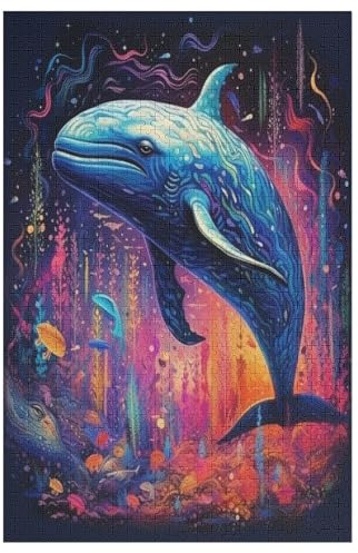 Für Erwachsene 1000-Teiliges Wal -Puzzle, Holzbrett-Puzzle, Puzzle Für Kinder, Geschenke, (78×53cm)