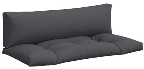 vidaXL Palettenkissen 2-TLG., Palettenpolster für Europaletten, Palettensofa Kissen Indoor Outdoor, Palettenauflage Sitzkissen Rückenkissen, Anthrazit Stoff