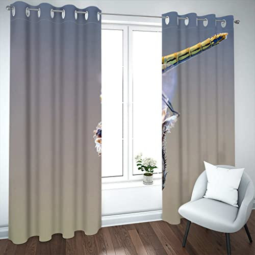 GOKSEL Gardinen 2 Stück x 110 B x 215cm H Libelle Blickdichte Gardinen -Lichtundurchlässige Vorhänge mit Ösen für Schlafzimmer Kinderzimmer Geräuschreduzierung