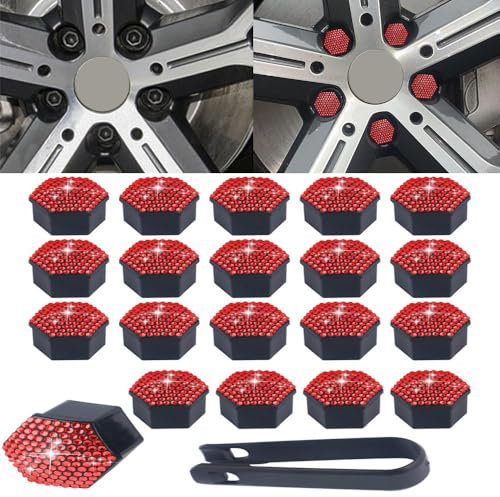 20 Stück Radmutternkappen Radschrauben Radmuttern für Chevrolet Cruze 2009-2016 Radschraubenkappen Rad Mutter Cap mit Entfernung Werkzeug,19mm-H