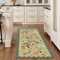WTHYGB Teppich Läufer Flur rutschfest Teppichläufer Flur Waschbar, 80x200cm Lang Modern Blumen Küchenteppich, Flurläufer, Teppich Läufer für Flur, Küche, Korridor, Schlafzimmer, Wohnzimmer - Grün