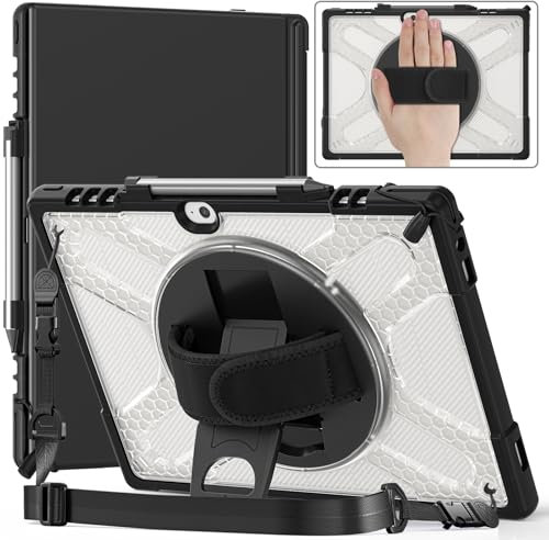 Junfire Schutzhülle für Lenovo ThinkPad X12 Detachable Gen 2/ThinkPad X12 Detachable 12,3 Zoll 2024/2021, hülle mit Drehbar Stände, Handschlaufe, Schultergurt und Stifthalter kompatibel mit Tastatur