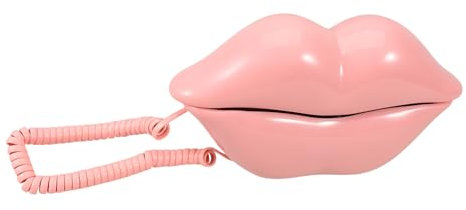 Cabilock Telefon Mit Roten Lippen Prop-Telefon Prop Telefon Haustelefon Kreatives Telefon Desktop-dekor Telefon Schnurgebunden Retro-Telefon Schnurgebundenes Telefon Rosa Kunstharz