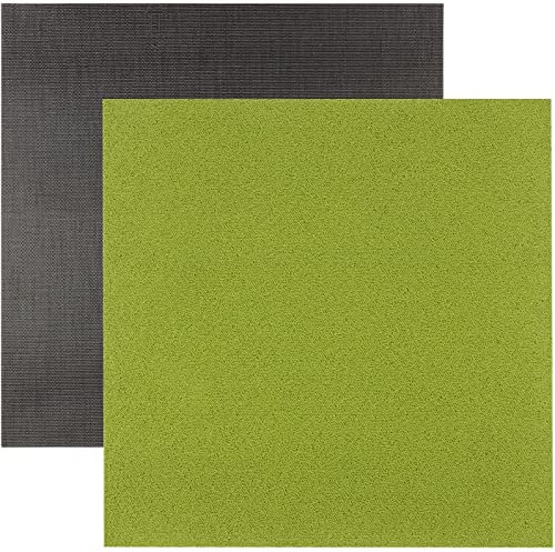FLOORDIREKT - Teppichfliesen selbstliegend für Büro & Gewerbe - Fliesen Teppiche je 50x50 cm - robuster Teppichboden - Bodenfliesen mit antirutsch Vinyl Rücken (Edinburgh Grün Edg135f06, 50x50)