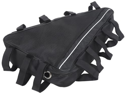HANABASS Triangle Mountain Bike Storage Bag with Reflective Strips, Waterproof, Oxford Cloth, E-Bike Saddle Bag for Battery & Tools, 1680D Oxford Fabric Cycling Accessory (Matte Black, 1.5L)