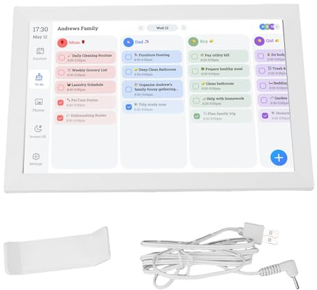 NOENNULL 10,1 Zoll Digitaler Kalender, Familienplaner, Aufgabendiagramm, Interaktiver Digitaler Familienwandkalender, Planer, Touchscreen, Elektronischer Familienkalender, Digitaler