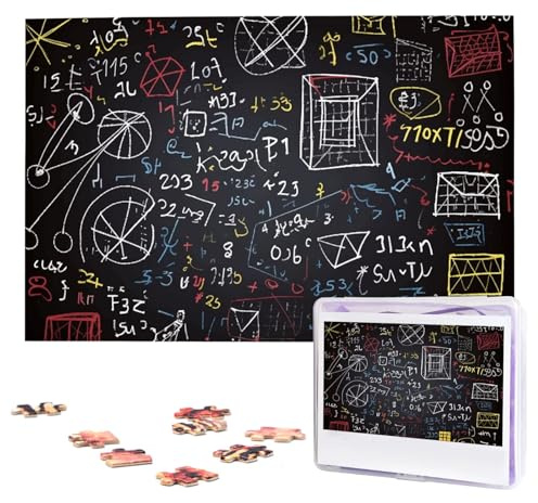 Mathematik- und Physik-Puzzle, 1000 Teile, personalisiertes Puzzle, Foto-Puzzle für Erwachsene, anspruchsvolles Bilderpuzzle mit Aufbewahrungstasche, Puzzles für Männer und Frauen, Heimdekoration