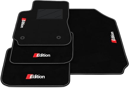 Kit Tappetini Auto compatibili con Citroen C4 Cactus 2014-2018 | Set Tappeti in Moquette, ricamo ☐Edition, Tappeto auto su misura