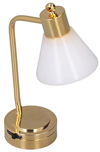 EMUKOEP Puppenhaus-Miniatur-Tischlampe Im Maßstab 1:12, Weiße LED-Tischleuchte, Mini-Lampe für die Puppenhaus-Dekoration, um Ihrer Miniatur-Heimbeleuchtung eine Realistische Note zu