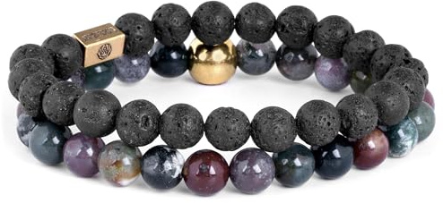 Lucleon by Trendhim Armband Beaded Herren | Naturstein-Accessoire auf strapazierfähigem Gummiband | Stilvolles dänisches Design für den Alltag und lässige Looks