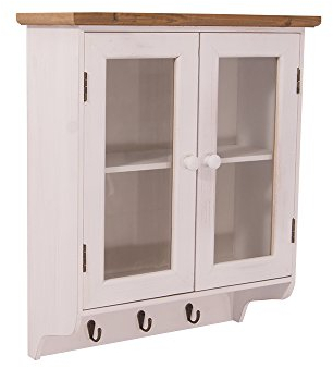 Wandgarderobe Laholm Garderobe 3 Kleiderhaken Landhaus Stil Vintage Look weiß