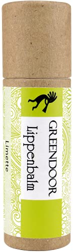 GREENDOOR Lippenbalsam Limette, fruchtig natürlich plastikfrei, Lippenpflege-Stift, Naturkosmetik mit BIO Jojobaöl, Natur Lippenbalm/Lip-Balm, Lippen-Pflege gegen trockene Lippen, nicht sauer