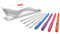 Pentel BX460 iZee Kugelschreiber 4 Farben Set inkl Nachfüllminen, farblich sortiert, Gehäusefarbe entspricht Schreibfarbe, Kappe mit Metallclip, Strichstärke 0,5 mm = Kugeldurchmesser 1,0 mm