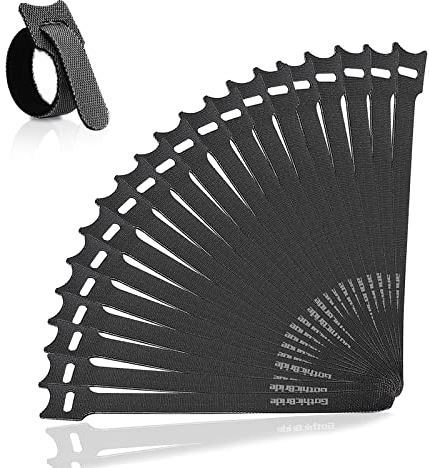 GothicBride Cable Ties, 50Pcs Reusable Cable Ties, Hook and Loop Cord Ties for Tablet Laptop PC TV Home Office Electronics Wire (15x2cm)
