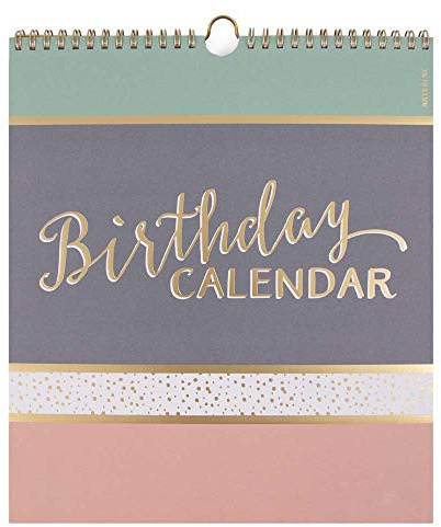 ARTEBENE Kalender Terminkalender Geburtstagskalender Streifen Mint Lachs