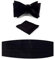 NV Holders: Herren Premium 100% Seide Kummerbund Fliege Taschentuch - Schwarzes Smoking-Set, Schwarz, /