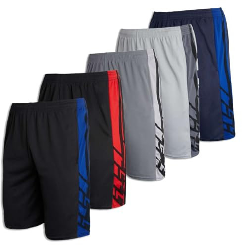 Real Essentials Herren Re Mesh Shorts, 5er-Pack – Set B, 56