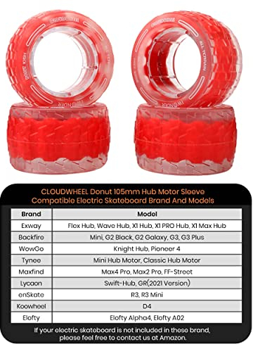IWONDER CLOUDWHEEL Donut 105 mm Nabenmotorhülse Urban All Terrain Off Road Elektrische Skateboard-Räder für Nabenmotor, Elektro-Skateboards