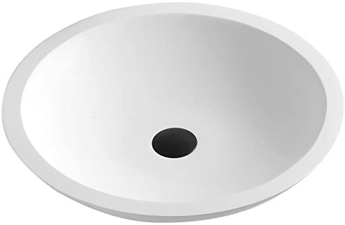 Karran Quattro QM162 - Fregadero redondo para baño (acrílico, 48,26 cm), color blanco mate