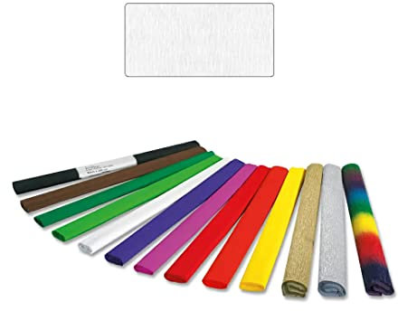 Krepp-Papier, 1 Rolle, 50x250 cm, Weiß