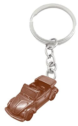 Porte-clés en forme de coccinelle de voiture allemande (écran incurvé) ref301 effet cuivre 3D sur anneau fendu