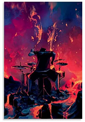 ZHUTOU Drummer Painting Art Poster Leinwand Kunst Poster und Wandkunst Bild Druck Modern Familie Schlafzimmer Dekor Poster 30 x 45 cm