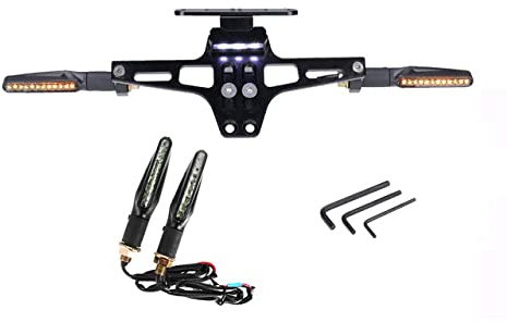 CZITAE CNC Hinterer Kennzeichenhalter Lizenz Kennzeichenhalter Halter, FüR Suzuki GS 500 SV 650 Kennzeichen Einstellbarer